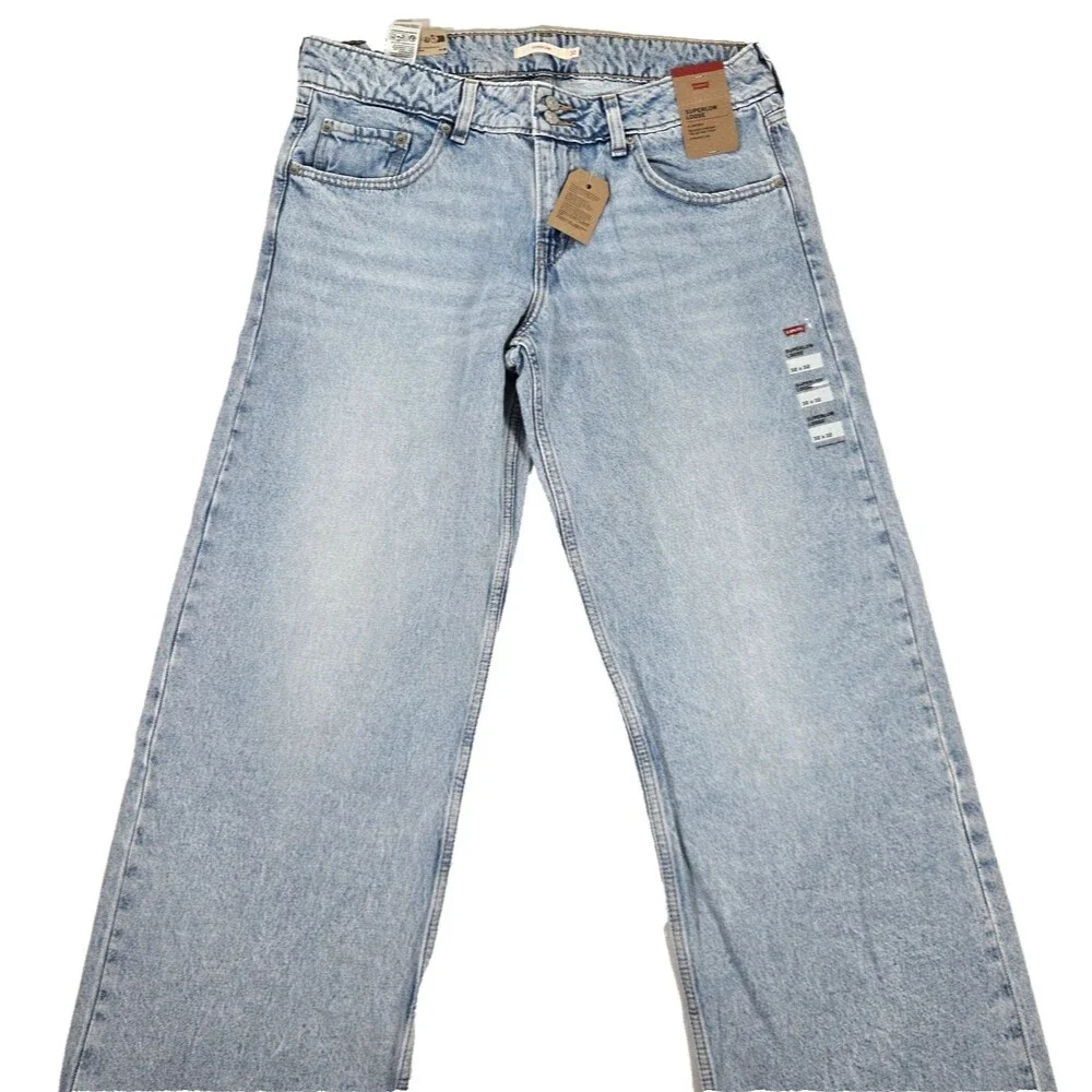 Levi's Superlow Loose Jeans Light Wash Blue Denim Women's Size 32x32 New